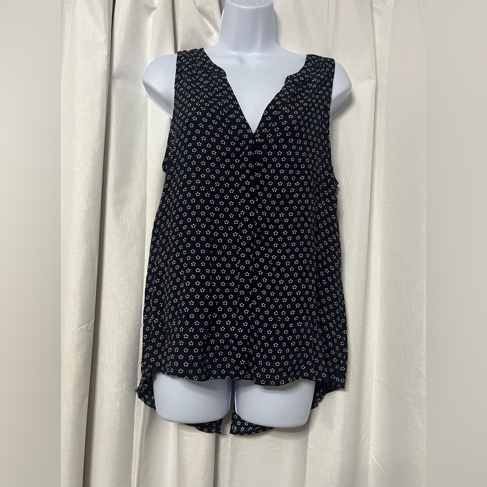 Sanctuary Women’s Navy Blue V-Neck Split Back Top Size Medium